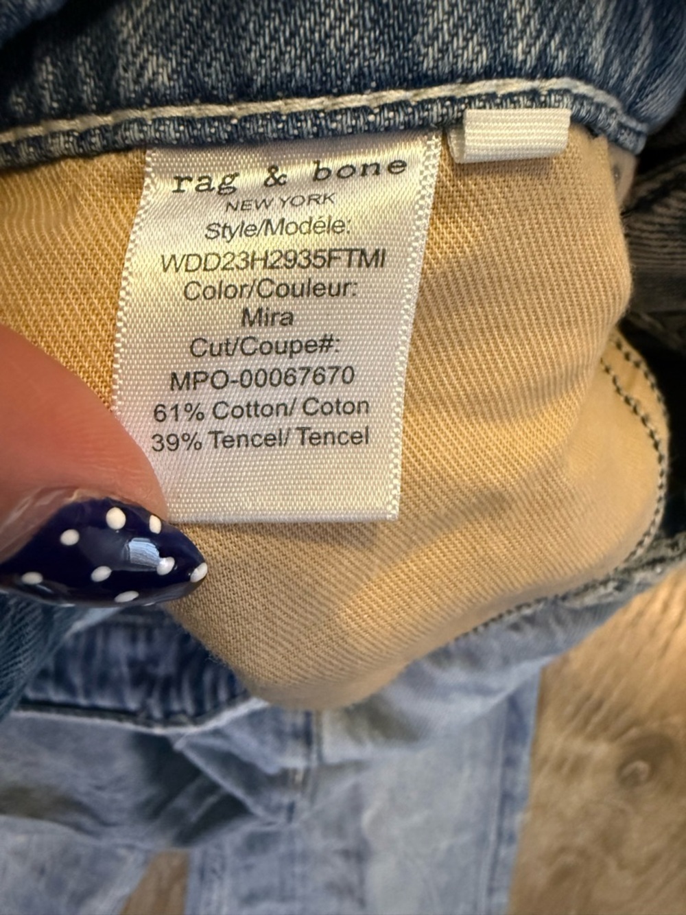 Rag & Bone Logan Featherweight Raw Edge, High Rise Wide Jean in Mira - Picture 10 of 14